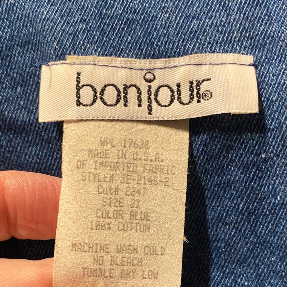Bonjour Denim Jacket with Fringe Detail size 3X 100% cotton - Picture 11 of 15